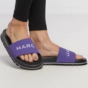 Marc Jacob's the slide Violet and black pool slide sandals house shoes EU 38/US7